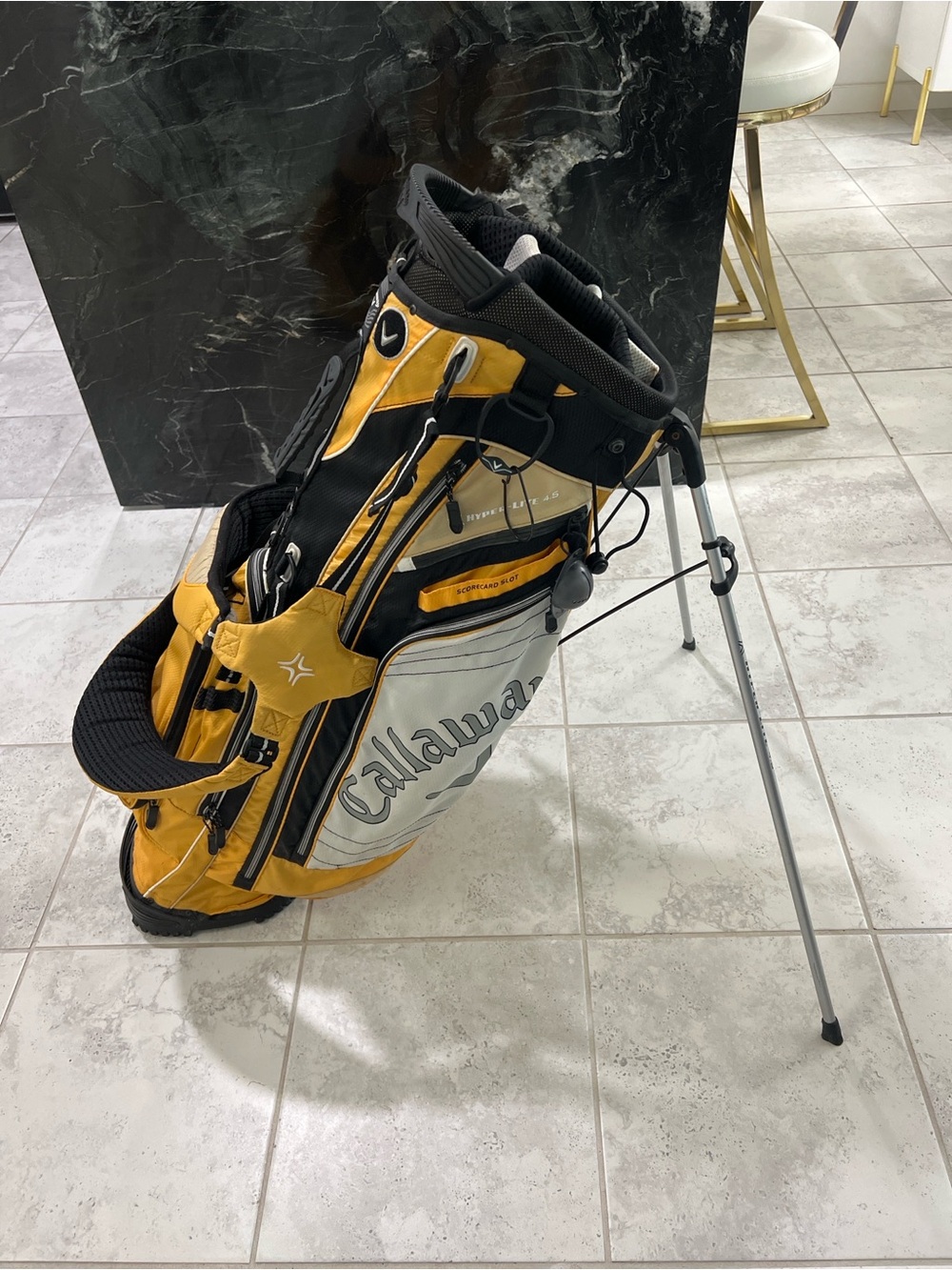 Callaway Yellow and Black Stand Golf Bag with Silver Accents